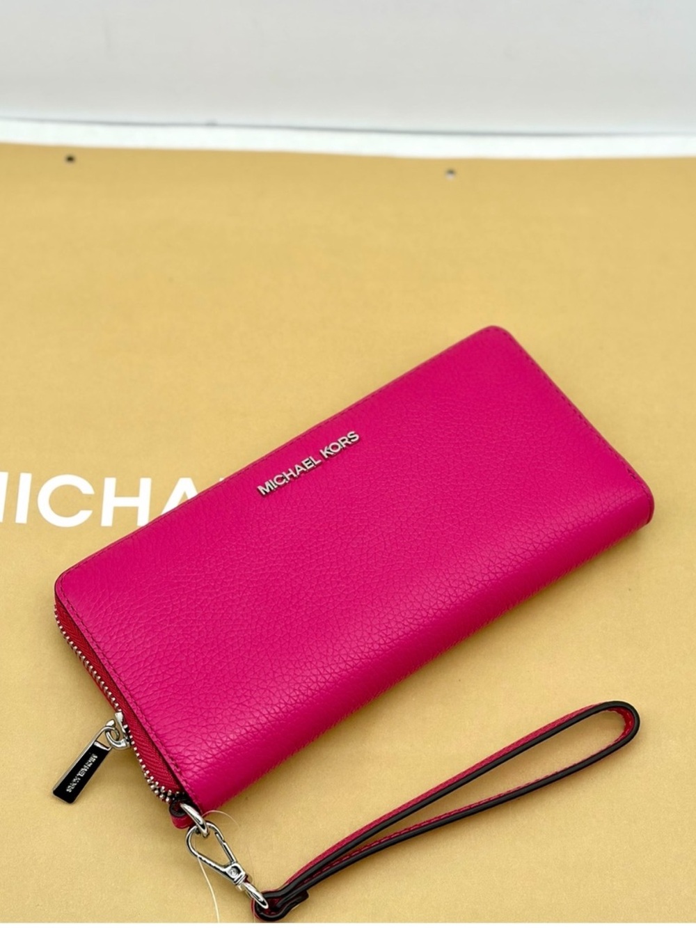 Michael Kors Large Continental Wallet Wristlet DragonFruit